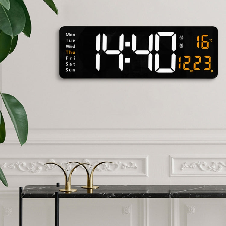 6626 Living Room Wall-Mounted Large Screen Display LED Digital Clock, Color: White Temperature by bashfashion