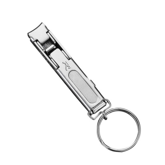 Stainless Steel Folding Nail Clippers with Keychain(Silver) by bashfashion