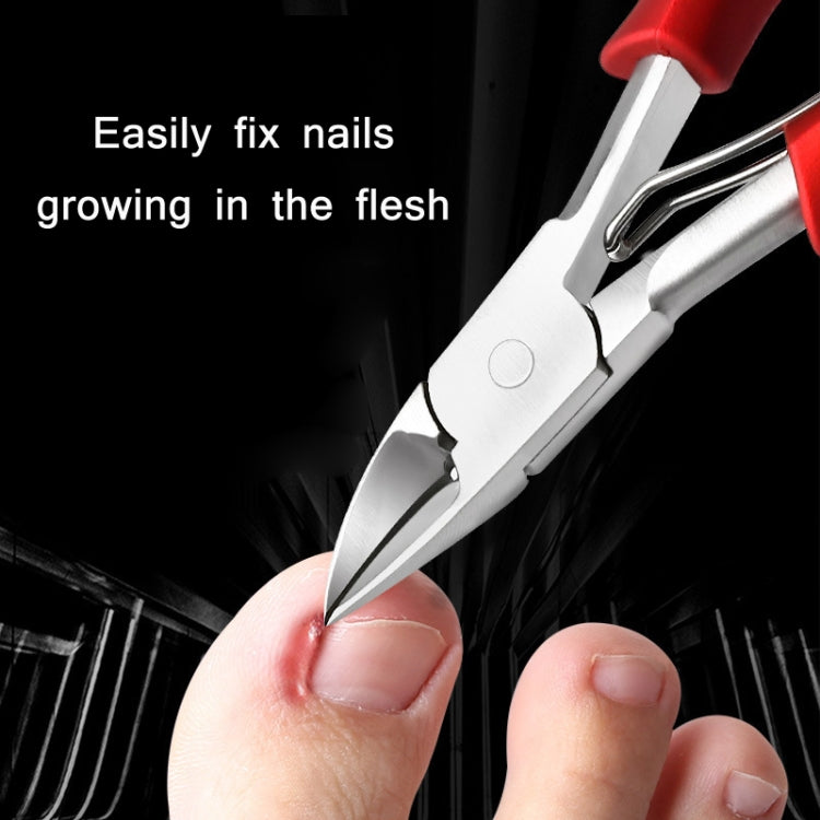 Stainless Steel Nail Clippers Olecranon Dead Skin Pliers Set(Red ABS Handle) by bashfashion