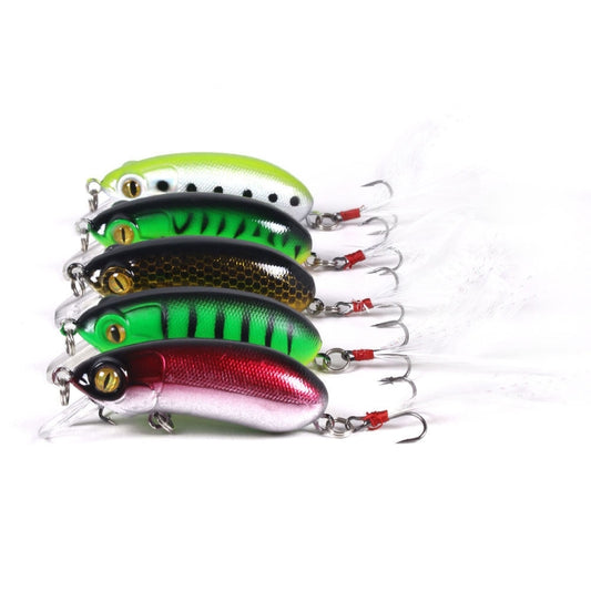 4 PCS HENGJIA CB027 10g 6cm Slow Down Feather Hook Bait(2) by HENGJIA