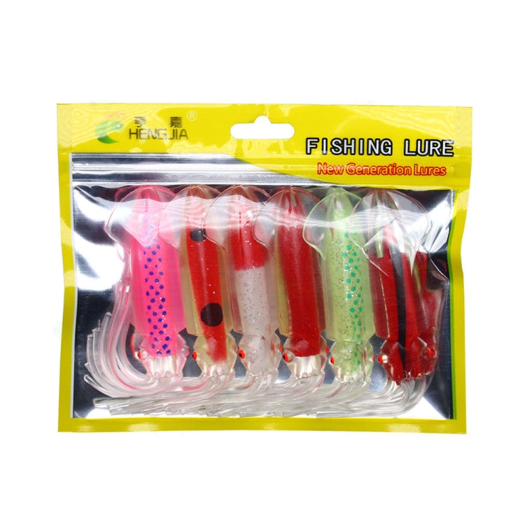 6 PCS / Bag HENGJIA SO1516 12cm / 15cm Colorful Octopus Fake Bait(12cm) by HENGJIA