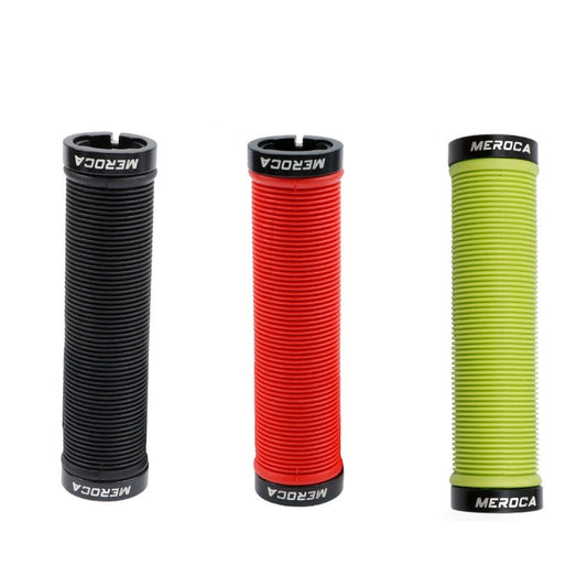 MEROCA Mountain Bike Anti-slip Shock Absorber Riding Grip Cover, Style: Bilateral Lock Thread ME15 Red by MEROCA