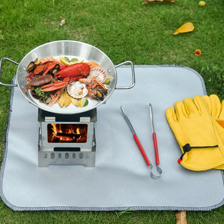 Outdoor Camping Stainless Steel Binaural Pans(24cm) by bashfashion