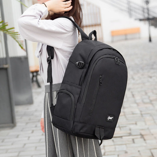 1107 Student Bag Leisure Backpack(Black) by null
