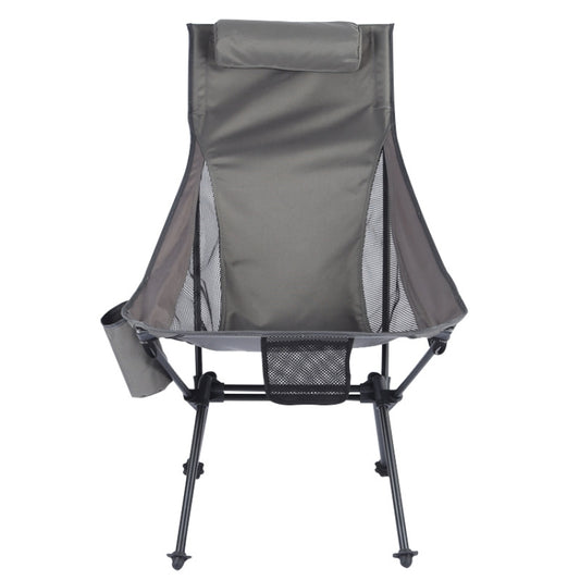 Outdoor Camping Aluminum Alloy Portable Folding Beach Chair, Colour: With Pocket (Dark Gray) by bashfashion
