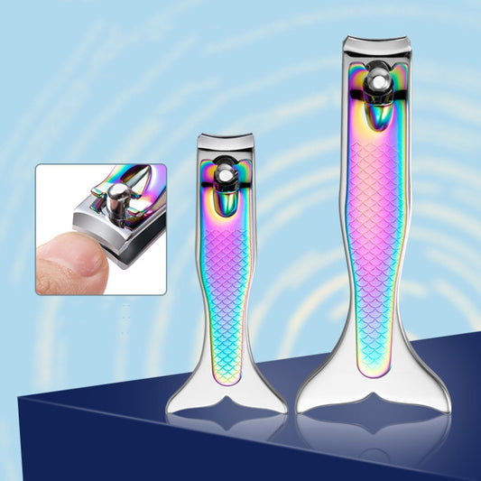 Small Color Titanium Nail Clipper Gradient Mermaid Handle Nail Clipper Nail Art Tool by bashfashion