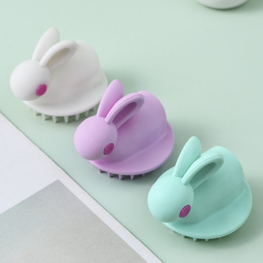 2 PCS Cute Rabbit Shaped Silicone Shampoo Brush(White) by bashfashion