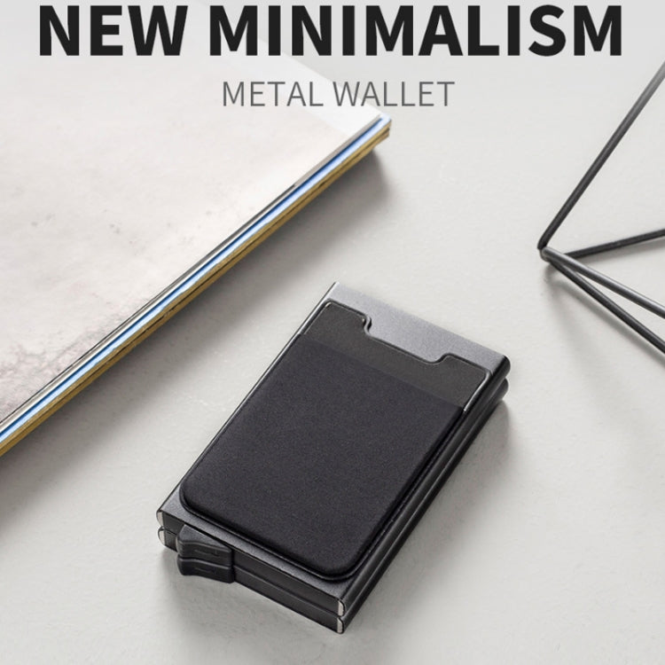 RFID Aluminum Alloy Anti-Degaussing Coin Card Holder(Black Purple) by bashfashion