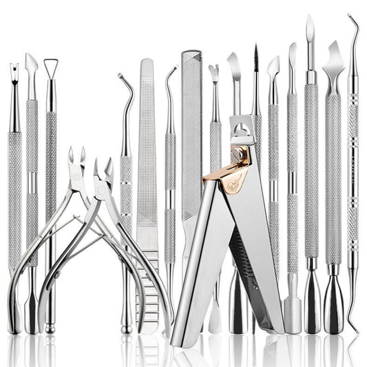 Stainless Steel Double Head Dead Skin Scissors Set, Specification: Set F by bashfashion