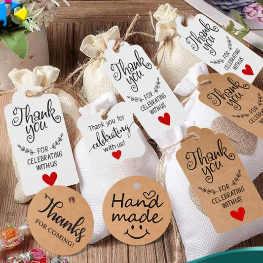 5 Bags 100PCS/Bag Kraft Paper Gift Tags Hang Tags(L-15) by bashfashion