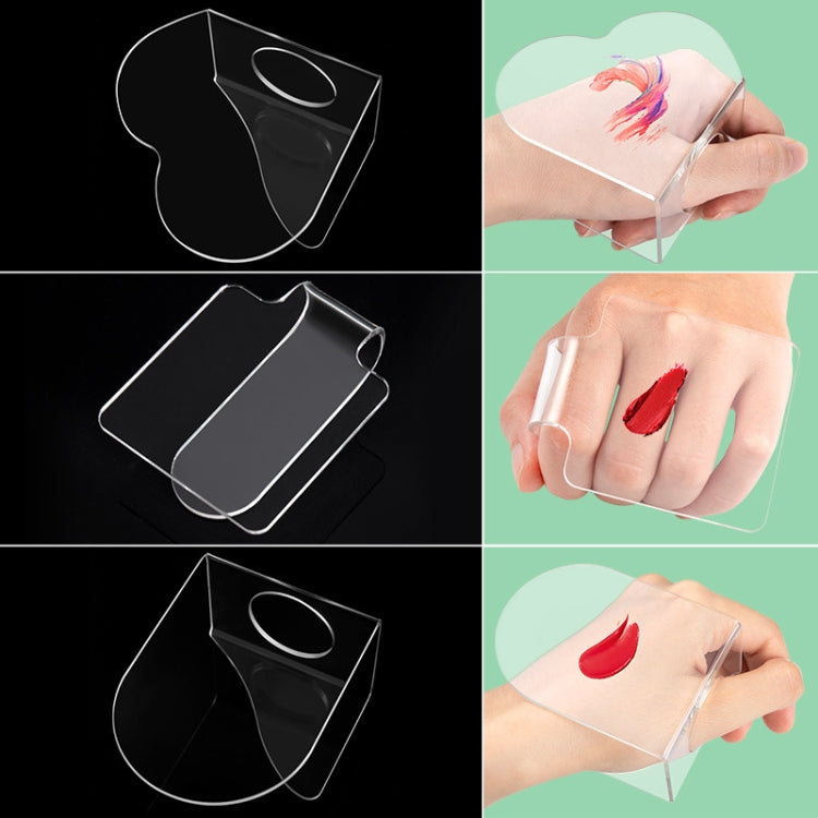 Acrylic Makeups Manicure Transparent Palette With Color Stick, Specification: Half-ring Plate+Stick by bashfashion