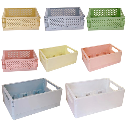 Student Desktop Organizer Folding Plastic Storage Box, Size: Small (Light Blue) by bashfashion