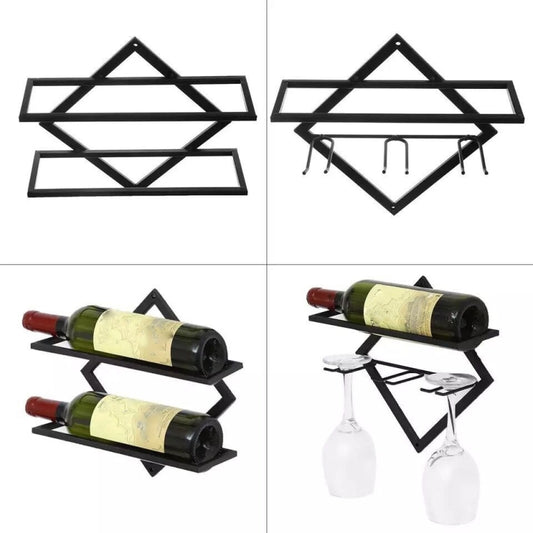 Wall Mounted Wine Rack Kitchen Dining Room Hanging Wine Glass Wine Bottle Rack( Hanging Cup) by bashfashion