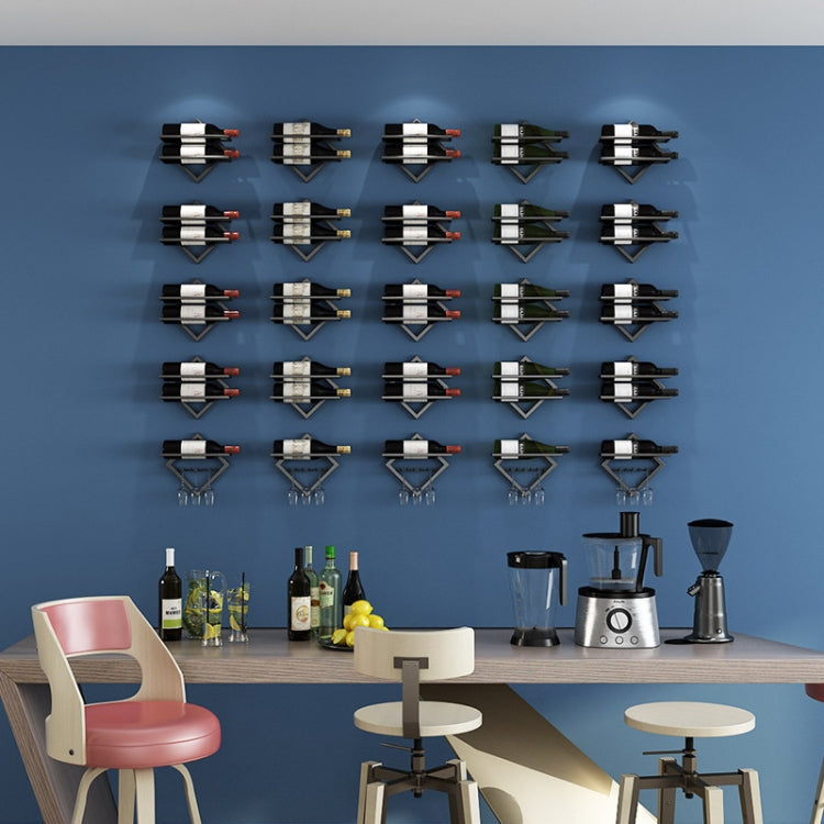 Wall Mounted Wine Rack Kitchen Dining Room Hanging Wine Glass Wine Bottle Rack(Wine Bottle) by bashfashion