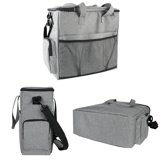 Travel Portable Carry Out Pet Supplies Storage Single-shoulder Bag Without Dog Bowl(Gray) by bashfashion
