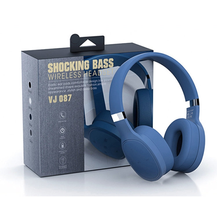 VJ087 Folding Wireless Sports Bluetooth Gaming Headset(Blue) by bashfashion
