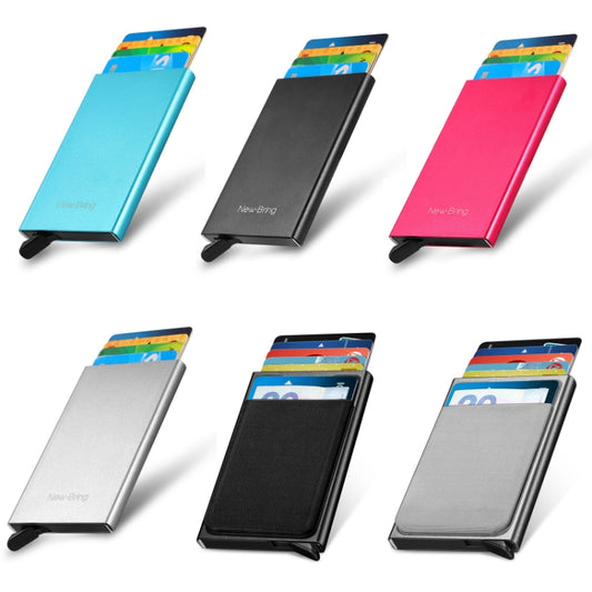 NEWBRING Metal Wallet Automatic Pop-up Anti-degaussing Card Holder, Colour: Gray With Back Stickers by NEWBRING