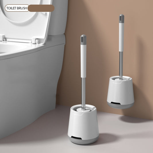 TPR Soft Glue Long-handle Toilet Brush with Base, Spec: Wall-mounted Type by bashfashion