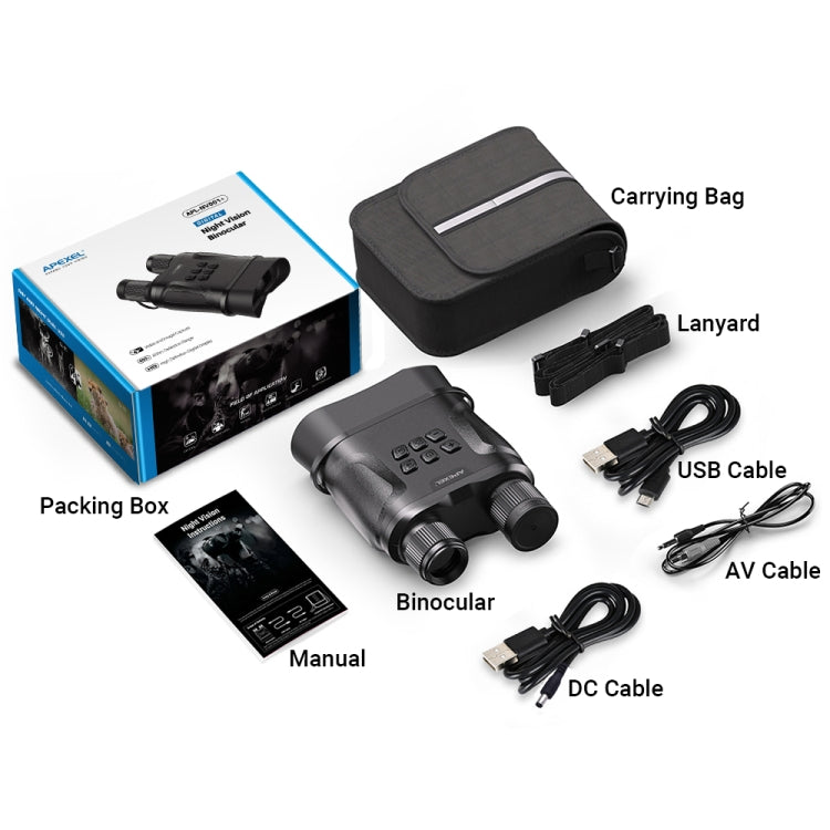 APEXEL Night Vision Binoculars With Video Recording HD Infrared Telescope For Hunting(Black) by bashfashion