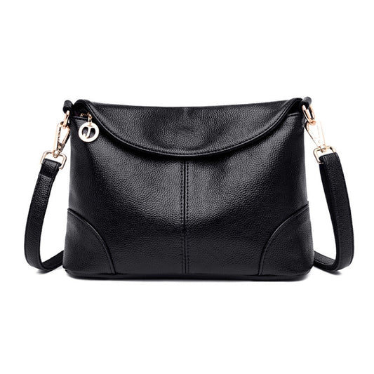 Ladies Fashion Single Shoulder Soft Leather Small Square Bag(Black) by bashfashion