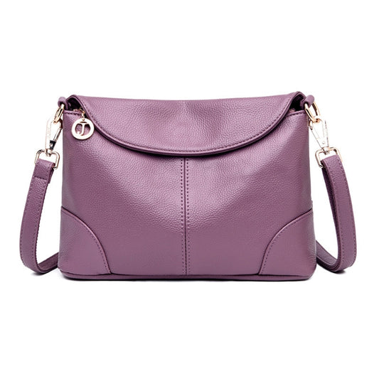 Ladies Fashion Single Shoulder Soft Leather Small Square Bag(Taro Purple) by bashfashion
