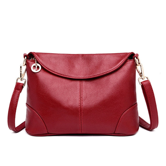 Ladies Fashion Single Shoulder Soft Leather Small Square Bag(Red) by bashfashion