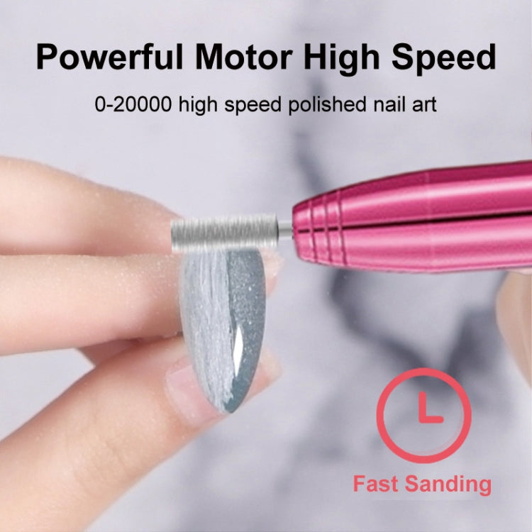 Aluminum Alloy Nail Grinding Machine USB Electric Nail Polish Remover(Rose Pink) by bashfashion