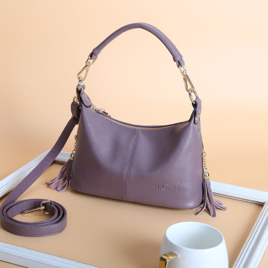 Ladies Handbag Fashion Middle-Aged Women Bag Shoulder Diagonal Bag(Taro Purple) by bashfashion