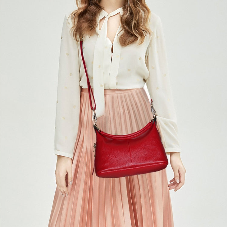 Ladies Handbag Fashion Middle-Aged Women Bag Shoulder Diagonal Bag(Blue) by bashfashion