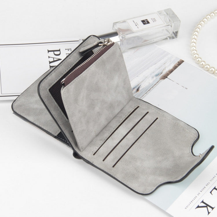 Baellerry Ladies Buckle Nubuck Leather Coin Purse Cute Small Fresh Student Wallet(Grey) by Baellerry