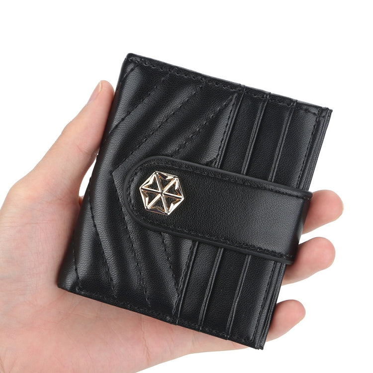 BOISEEN Ladies Card Holder Embossed Multi-Card Slot Buckle Bank Card Holder Small Wallet(Pink) by BOISEEN