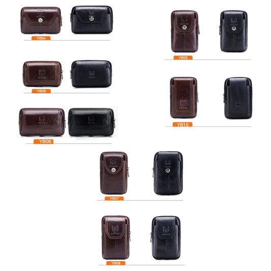 BULL CAPTAIN Leather Multifunctional Waist Bag For Men(Black-07) by BULL CAPTAIN