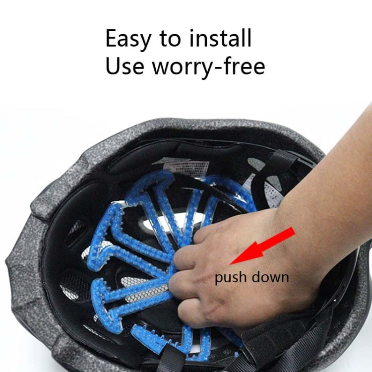 Riding Silicone Helmet Inner Pad Anti-Pressure Hair Breathable Portable Helmet Pad(Blue) by bashfashion