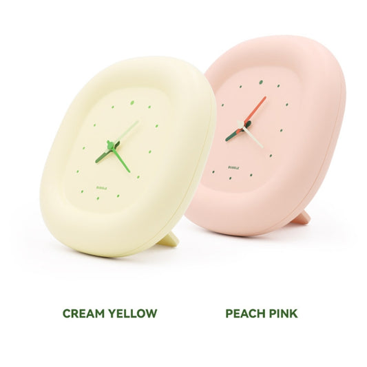 H-C-07 Living Room Home Bedroom Silent Clock Quartz Wall Watch(Cream Yellow) by bashfashion