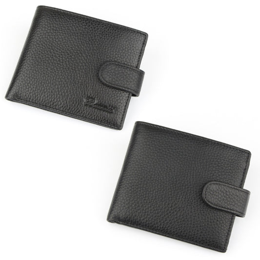K-8006 Anti-Theft Brush RFID Men Wallet Short Strap Button Multi-Card Layer Men Wallet by bashfashion