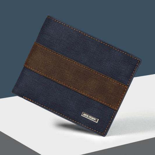 MenBense Large Capacity Short Multi-Card Matte Wallet(Blue) by MenBense