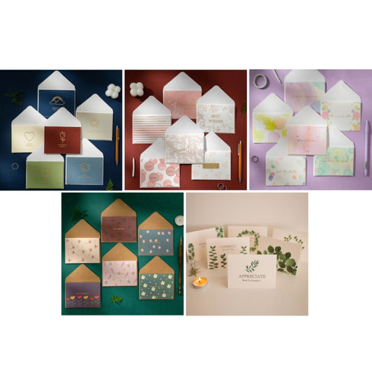 2 Sets Bronzing Mother Day Birthday Card Wishes DIY Envelope Set(6PCS/Set HK031) by bashfashion