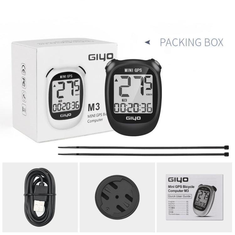 GIYO M3 LCD Display Bike GPS Cycling Computer Wireless Road Bicycle Stopwatch Velocimeter(Black) by GIYO