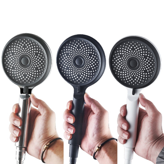 Home Handheld Silicone Supercharged Shower Nozzle, Style: Black by bashfashion