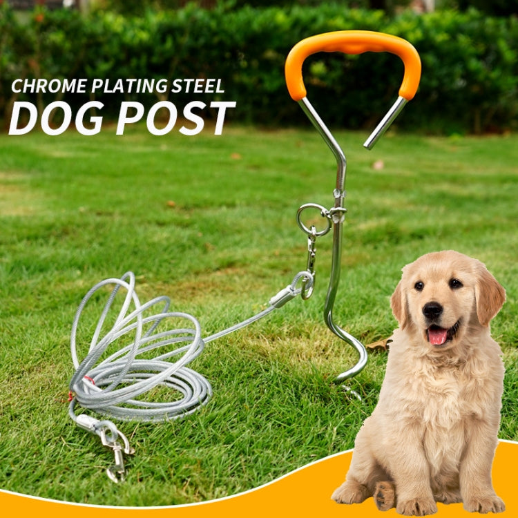 Outdoor Pet Leash Stainless Steel Ground Nail Fixing Bolt, Specification: Classic + Wire Rope by bashfashion