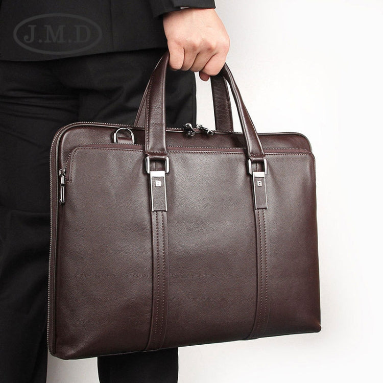Men Business Cowhide Leather Handbag Lawyer Briefcase Messenger Bag Laptop Bag(Black) by J.M.D