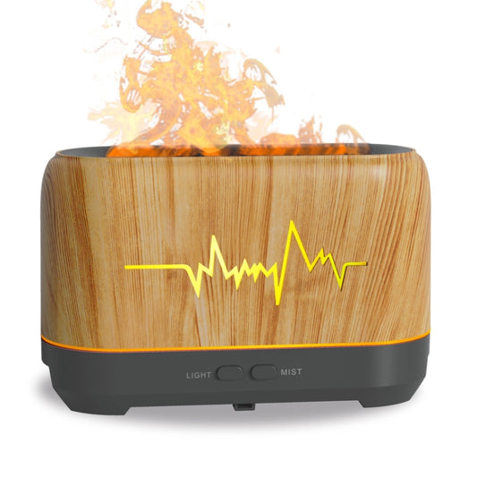 YX-1690 Wood Grain Aroma Diffuser Hollow Flame Humidifier(Shallow Wooden Grain) by bashfashion