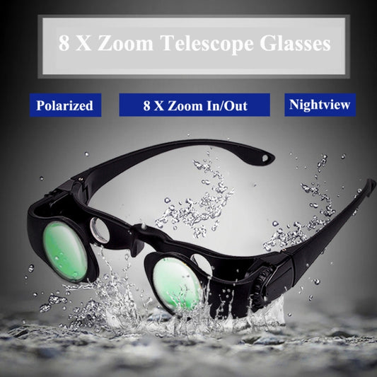 8x Fishing Binoculars Zoomable Telescope Glasses ,Style: Telescope+Yellow+Red Clip by bashfashion