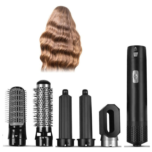 5-in-1 Hot-air Comb Automatic Straightening Dual-purpose Hair Dryer Black(US Plug) by bashfashion