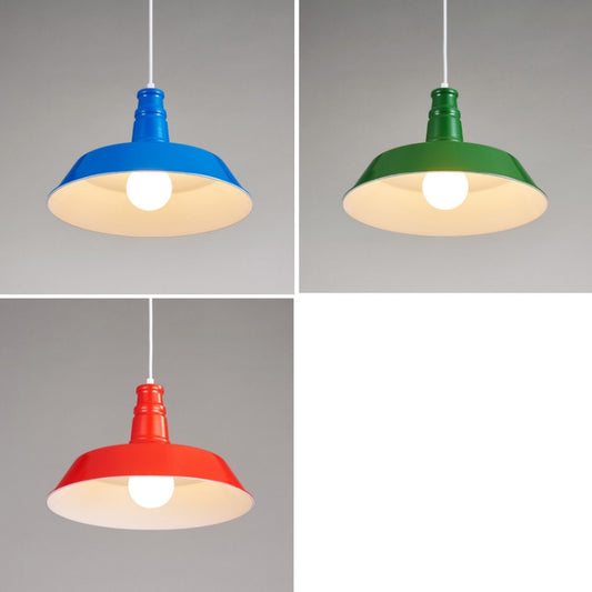 Bedroom Dining Bar Wrought Iron Single Head Chandelier, Without Bulb 26cm (Blue) by bashfashion