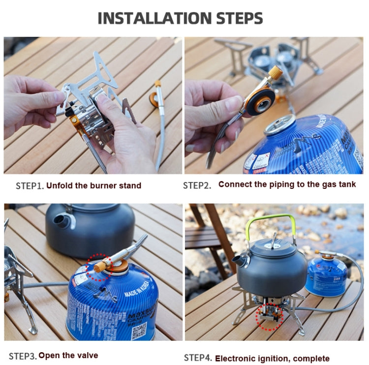 Outdoor Portable Three-Head Stove Camping Windproof Stove by bashfashion