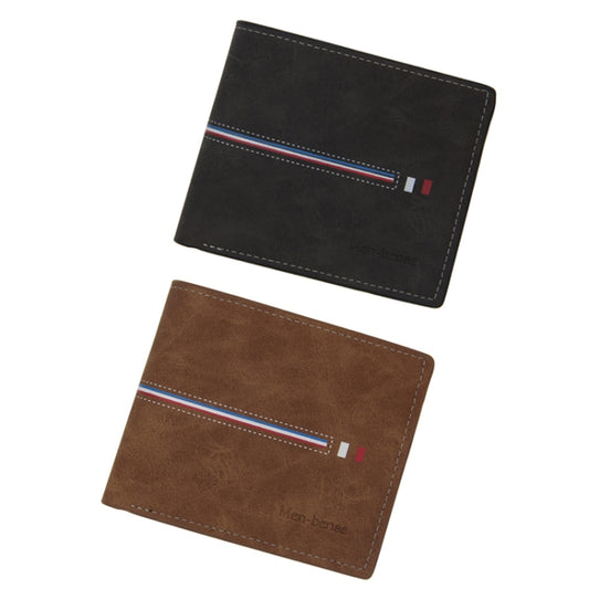 MenBense Short Multi-Card Fashion Casual Matte Wallet(Light Brown) by MenBense