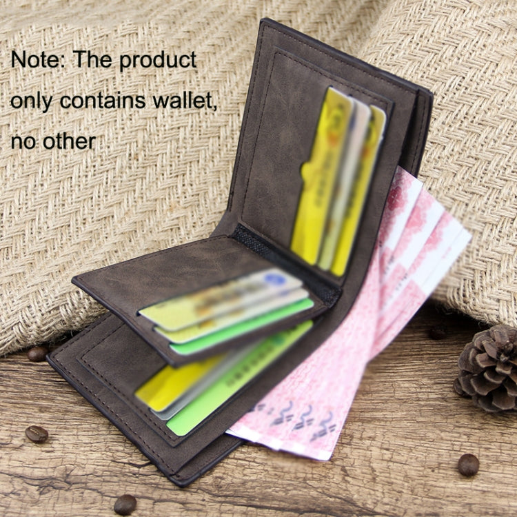 MenBense Short Multi-Card Fashion Casual Matte Wallet(Black) by MenBense