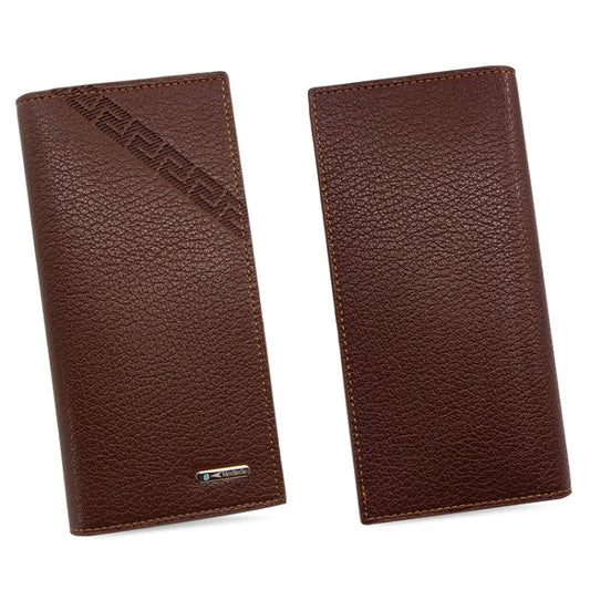 MenBense Long Fashion Embossed Magnetic Buckle Multi-Card Slot Men Wallet(Light Brown) by MenBense