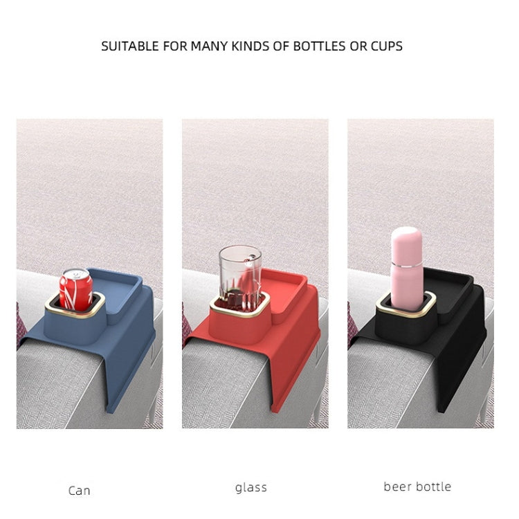 Sofa Armrest Car Seat Armrest Silicone Coaster Heat Insulation Anti-scalding Cup Holder(Red) by bashfashion